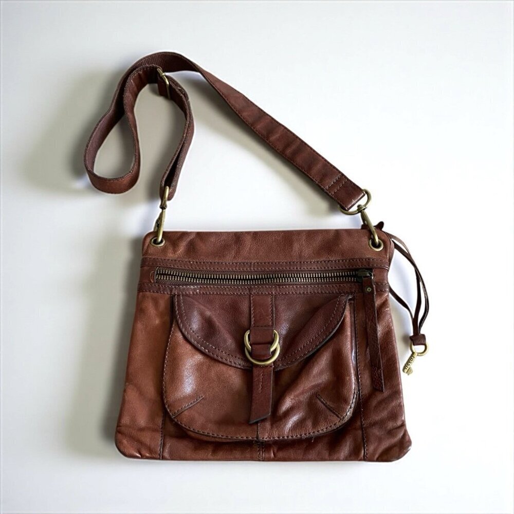 Fossil Sasha leather crossbody bag Tan Leather